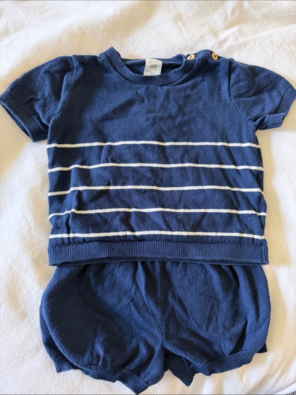 H&M Navy and White Striped Knit Set